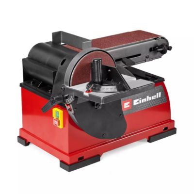 Einhell Ponceuse stationnaire à bande et à disque TE-US 400 (400W plateau Ø150mm bande abrasive 100x914mm accessoires inclus) Rouge - vue 2
