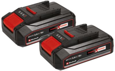 Système Double Batterie 2 5 Ah Power X Change Einhell Compatible avec tous les appareils Power X Change