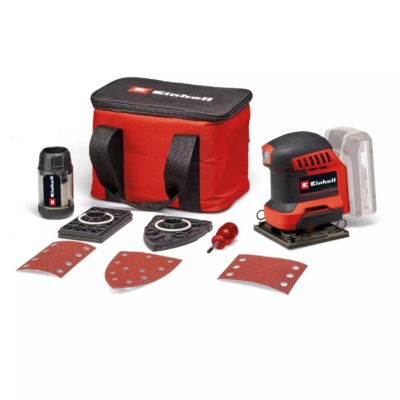 Einhell Ponceuse vibrante sans fil 18 V Power X-Change (Solo), plateau 80 mm, aspiration intégrée Marron - vue 3