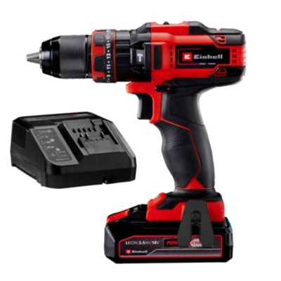 Einhell Perceuse visseuse à percussion sans fil TE CD 1844 Li i 1 x 2 5 Ah Power X Change 18 V 44 Nm perçage à percussion mandrin métallique 13 mm 2 vitesses avec batterie 2 5 Ah et chargeur - vue 3