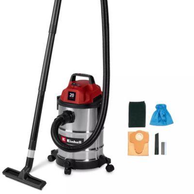 Einhell Aspirateur eaux et poussières TC VC 2045 capacité d’aspiration 180 mbar cuve inox 20 avec filtres et buses - vue 2