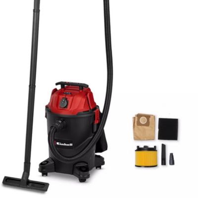 Einhell Aspirateur eaux et poussières TC VC capacité d’aspiration 180 mbar cuve de prise de courant asservie poignée avec sac et accessoires - vue 3