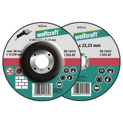Lot de 5 disques à tronçonner Wolfcraft 1623300 125 mm ép. 2 5 mm alésage 22 2 mm