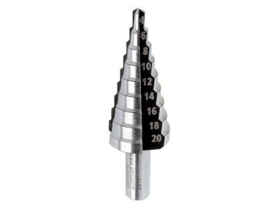 Fraise étagée HSS T8 Wolfcraft Ø 4 à 20 mm