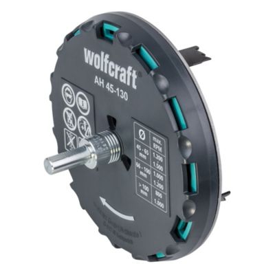 Trépan réglable Wolfcraft ø45 / 130 mm pour bois, aggloméré et contreplaqué