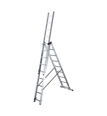 Echelle transformable 3 plans 3x9 échelons 59m67m en aluminium Hailo Hobby - vue 1