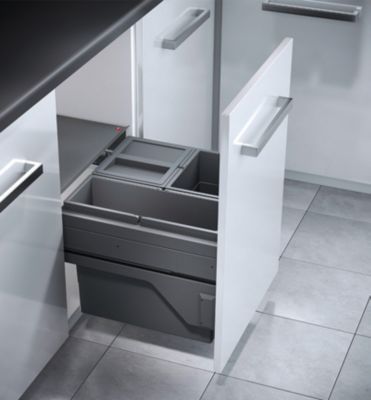 Poubelle de cuisine tri sélectif 3 bacs encastrable 17+13+13 Hailo Cargo