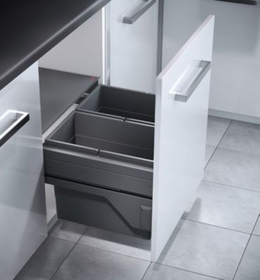 Poubelle de cuisine tri sélectif 2 bacs encastrable 28+28 Hailo Cargo
