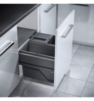 Poubelle de cuisine tri sélectif 3 bacs encastrable 28+13+13 Hailo AS Cargo