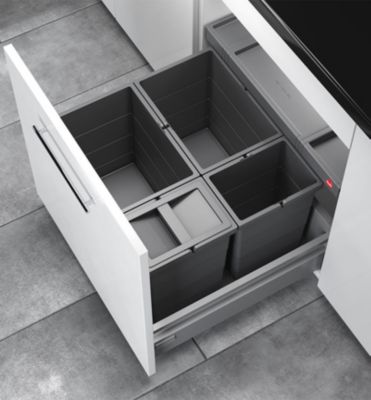Poubelle de cuisine encastrable AS Allegro S295 2x18L + 2x8L Hailo