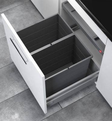 Poubelle de cuisine encastrable AS Allegro S350 2x28L Hailo