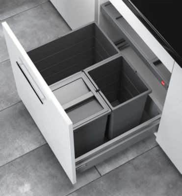 Poubelle de cuisine encastrable AS Allegro S350 + 2x13L Hailo