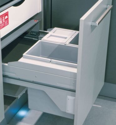Poubelle de cuisine tri sélectif 3 bacs encastrable 20+10+10 Hailo Cargo Soft Short