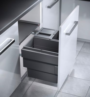 Poubelle de cuisine tri sélectif 3 bacs encastrable 28+13+13 Hailo Cargo Synchro