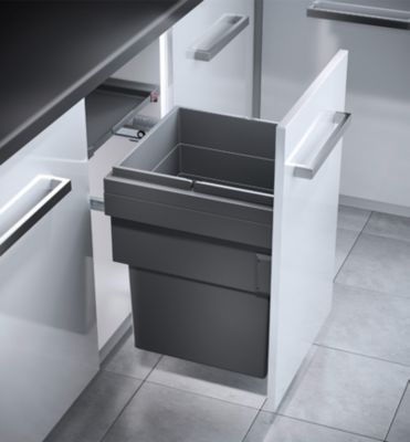 Poubelle de cuisine coulissante encastrable Hailo Cargo Synchro