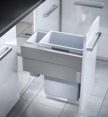 Poubelle de cuisine tri sélectif 2 bacs encastrable 38+7 Hailo Euro Cargo