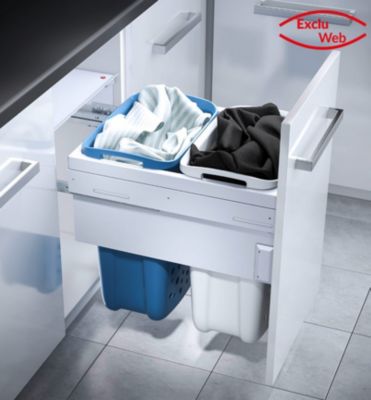 Double panier à linge encastrable Hailo Laundry Carrier 450 - vue 2