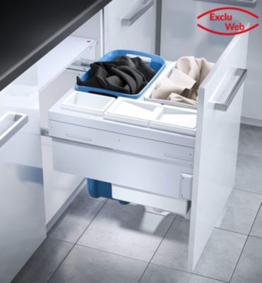 Double panier à linge encastrable Hailo Laundry Carrier 600