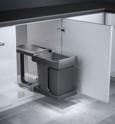 Poubelle de cuisine coulissante encastrable sous évier Hailo Solo Automatique