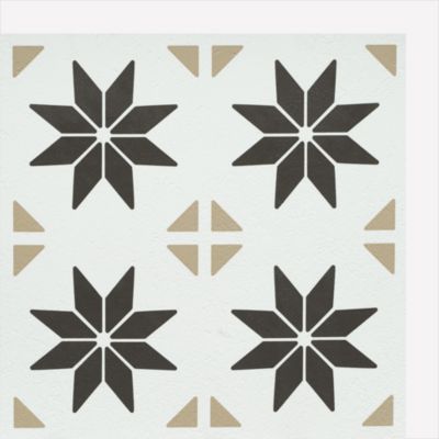 Lot de 6 dalles adhésive murales Wall Tiles DC FIX Carreaux de ciment étoiles L. 30,5 x l.30,5cm