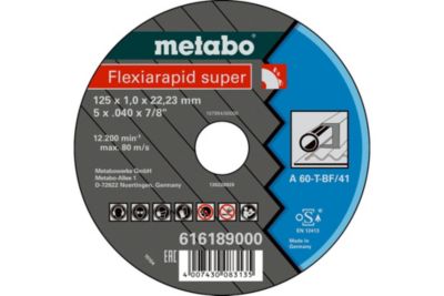 Metabo Meules de tronçonnage Flexiamant super 125x1 0x22 2 acier - vue 2