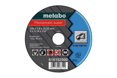 Metabo Meules de tronçonnage Flexiamant super 125x1 6x22 2 acier - vue 1