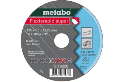 Metabo Meules de tronçonnage Flexiarapid super 125x1 6x22 2 acier inoxydable - vue 3