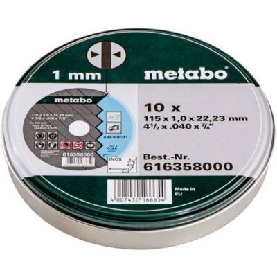 Set de disques à tronçonner en inox Metabo 616358000 Diamètre 115 mm 10 pc - vue 2
