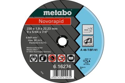Metabo Meules de tronçonnage Novorapid 180x1 5x22 23 Inox - vue 1