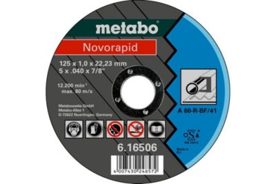 Metabo Meules de tronçonnage Novorapid 125x1 0x22 23 acier - vue 1