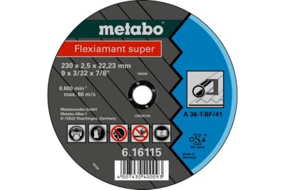 Metabo Meules de tronçonnage Flexiamant super 230x2 5x22 2 acier