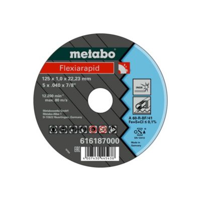 Disque à tronçonner METABO 616187000 Métal Diamètre 22.23 mm Grande longévité