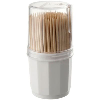 Fackelmann Lot de 190 cure-dents en bois dans une boîte ronde avec couvercle Wood Edition