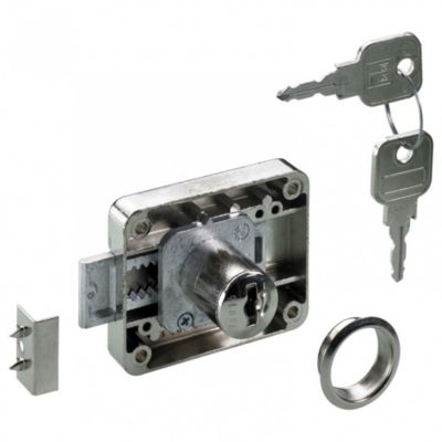 Serrure de meuble acier en applique HETTICH 40 mm réversible - vue 1
