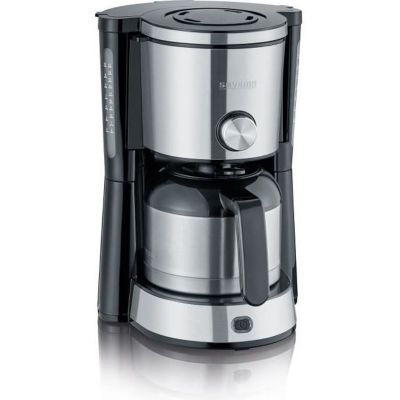 Cafetière filtre isotherme SEVERIN KA4845 - 8 tasses - 1 L - 1 000 W - Sélecteur d'arôme - Inox/Noir