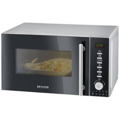 Severin MW 7773 Micro-ondes noir,argent 800 W fonction chaleur tournante, fonction grill
