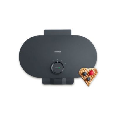 Severin WA 2118 Gaufrier duo forme cÅur, antiadhÃ©sif sans PFAS, 1000 W noir
