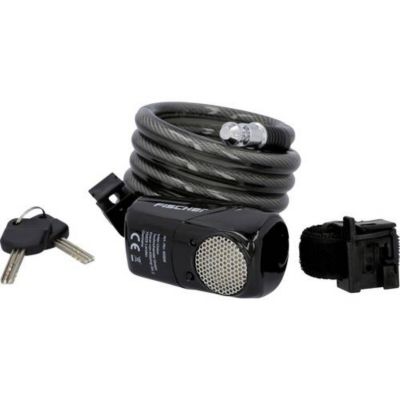 Fischer Fahrrad Antivol à câble spiralé anthracite avec alarme fermeture à clé - vue 2