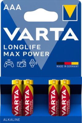 Pile alcaline AAA (LR03) Varta Long-life Max Power, lot de 4