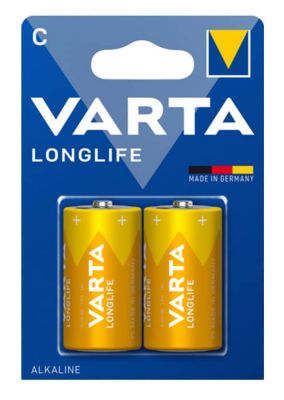 Varta Piles alcalines Longlife LR14/C 1,5V - Lot de 2 Jaune - vue 3