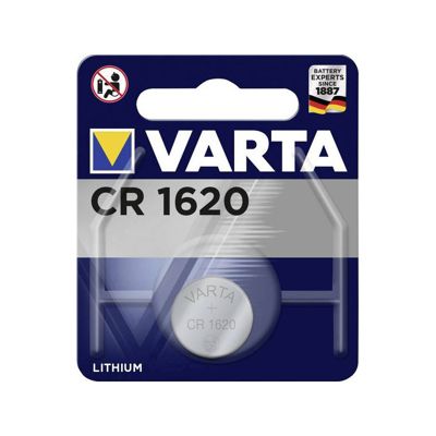 Pile bouton lithium VARTA CR1620 3 V, 16,0 x 2,0 mm, référence 6620101401