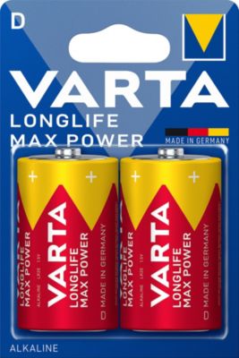 Pile alcaline D (LR20) Varta Long-life Max Power D, lot de 2
