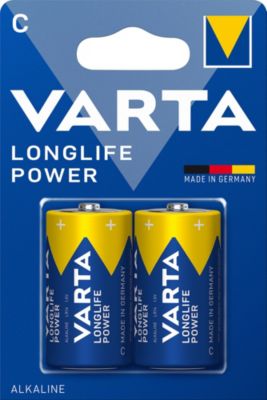 Pile alcaline C (LR14) Varta Long-life Power D, lot de 2