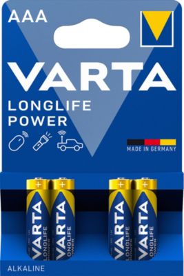 Pile alcaline AAA (LR03) Varta Long-life Power D, lot de 4