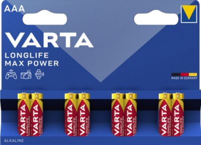 Pile alcaline AAA (LR03) Varta Long-life Max Power, lot de 8