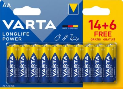 Pile alcaline AA (LR6) Varta Long-life Power, lot de 2
