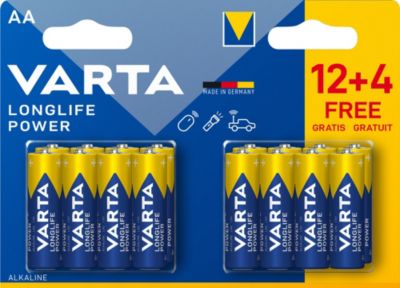 Pile alcaline AA (LR6) Varta Long-life Power, lot de 16