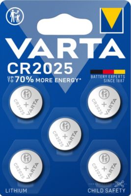 Pile au lithium CR2025 Varta, lot de 5
