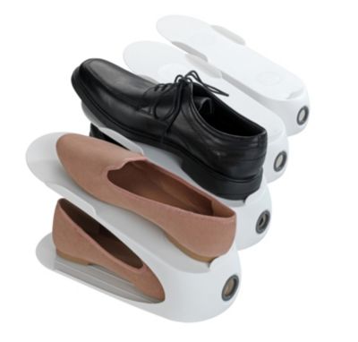 Lot de 4 rangements à chaussures Wenko blanc