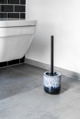 Brosse WC et pot en céramique, bleu, Wenko Rosali